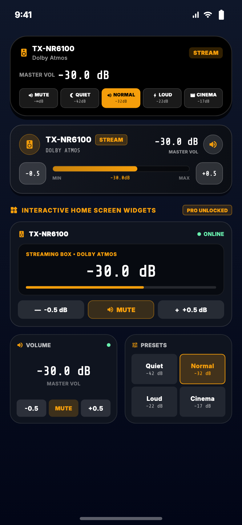 ONYX iOS widgets and Dynamic Island volume