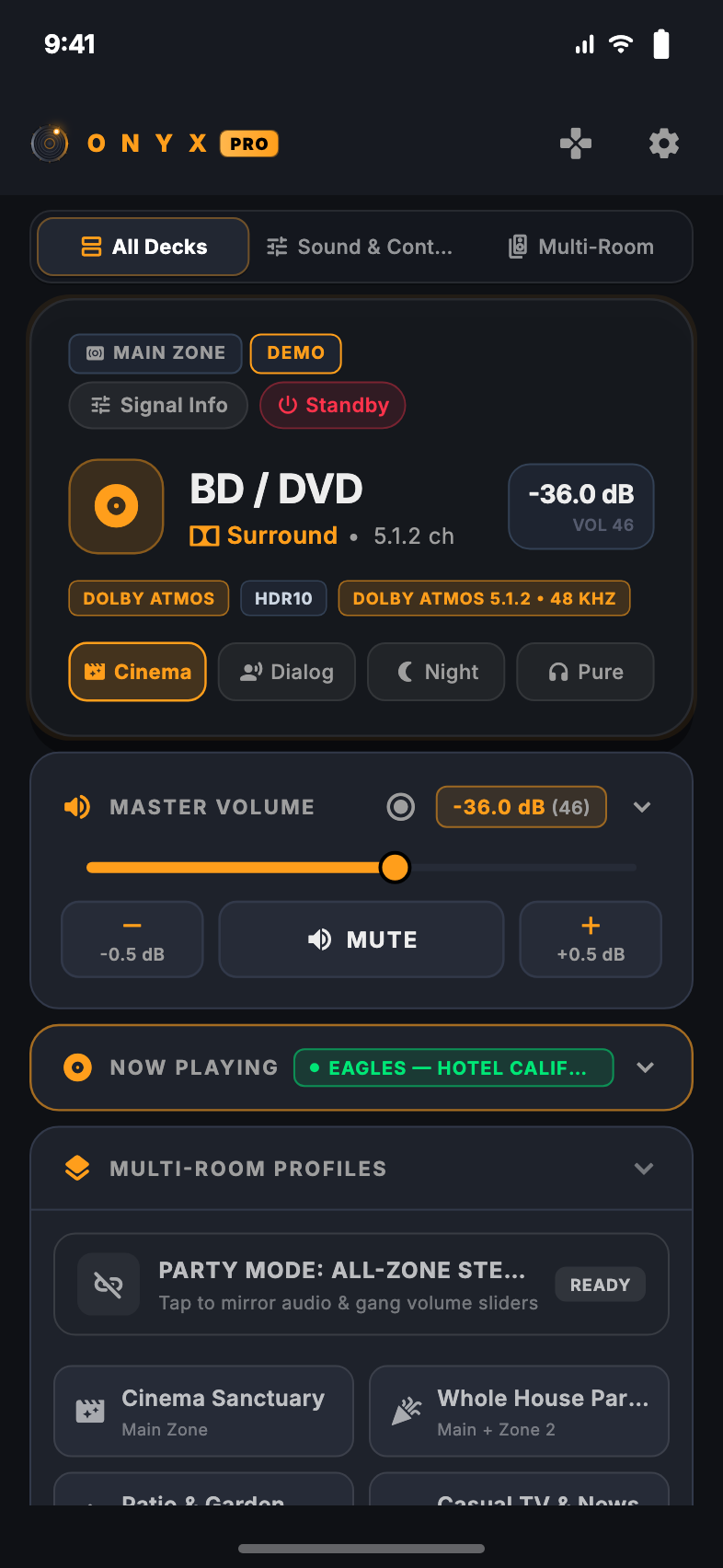 ONYX App Interface Mockup